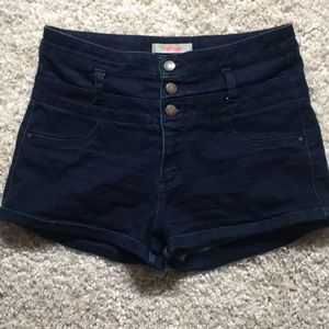 High waisted jean shorts